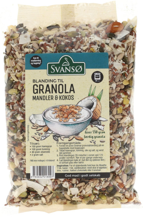 Granola med mandler og kokos